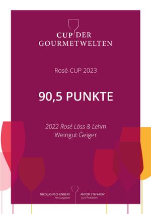 2022 ROSÉ: 90,5 PUNKTE BEIM ROSÉ-CUP VON GOURMETWELTEN